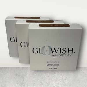 Huda Beauty GloWish Luminous Pressed‎ Powder - 11 DEEP Full Size New -LOT OF 3